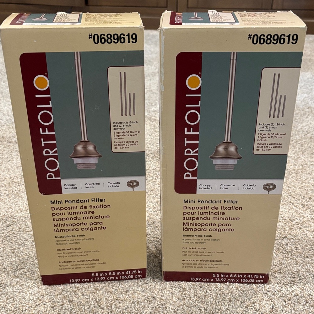 Mini Pendant Fitter - Brushed Nickel Finish